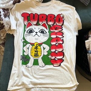 Turbo Lucky Cat T-Shirt - White and Red